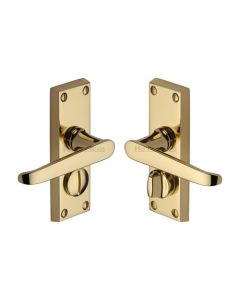 Heritage Brass V3935-PB Door Handle for Privacy Set Victoria Short Design Polished Brass finish