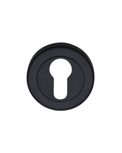 Heritage Brass Euro Profile Cylinder Escutcheon Matt Black   V4020-BKMT
