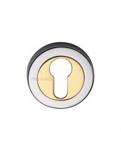 Heritage Brass V4020-CB Euro Profile Cylinder Escutcheon Chrome & Brass finish