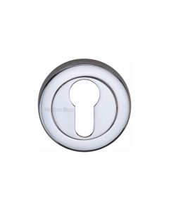 Heritage Brass V4020-PC Euro Profile Cylinder Escutcheon Polished Chrome finish