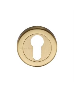 Heritage Brass V4020-SB Euro Profile Cylinder Escutcheon Satin Brass finish