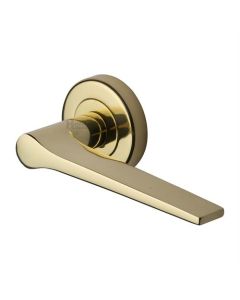Heritage Brass V4189-PB Door Handle Lever on Rose Gio Design Polished Brass Finish