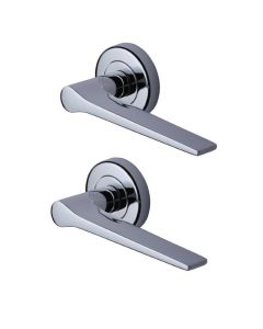 Heritage Brass V4189-PC Door Handle Lever on Rose Gio Design Polished Chrome Finish
