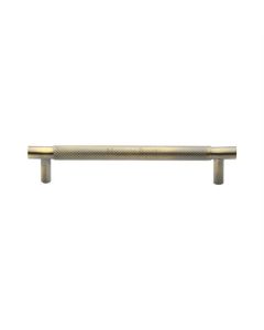 Heritage Brass V4461 128-AT Cabinet Pull Partial Knurl Design 128mm CTC Antique Brass finish