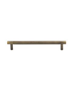 Heritage Brass V4461 160-AT Cabinet Pull Partial Knurl Design 160mm CTC Antique Brass finish