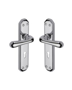 Heritage Brass V7050-PC Door Handle Lever Lock Charlbury Design Polished Chrome finish