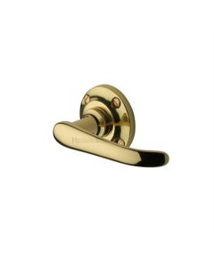 Heritage Brass V720-PB Door Handle Lever Latch on Round Rose Windsor Design Polished Brass finish