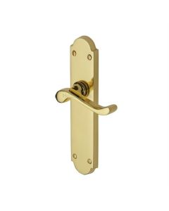 Heritage Brass V760-PB Door Handle Lever Latch Savoy Long Design Polished Brass finish