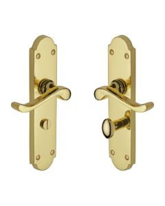 Heritage Brass V765-PB Door Handle for Bathroom Savoy Long Design Polished Brass finish