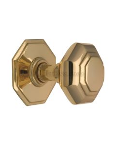 Heritage Brass V890-UL Octagon Centre Door Knob 3" Unlacquered