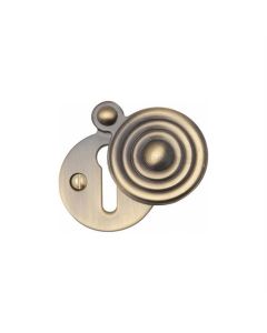 Heritage Brass V972-AT Covered Keyhole Reeded Antique finish