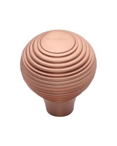 Heritage Brass Cabinet Knob Reeded Design 38mm Satin Rose Gold V974 38-SRG