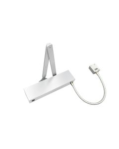 Vier VDC-EMS03-HO/SF-SQ-SE E-Mag Door Closer, Hold Open/Swing Free, Fixed Size 3 c/w Matching Arm/Square Cover, Silver Enamel Finish