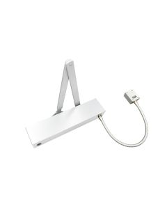 Vier VDC-EMS05-HO/SF-SQ-SE E-Mag Door Closer, Hold Open/Swing Free, Fixed Size 5 c/w Matching Arm/Square Cover, Silver Enamel Finish