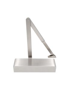 VIER VDC0024A1PS Size 2-4 Adjustable Overhead Door Closer c/w Semi Radius Cover & Matching Armset - Polished Stainless Steel Polished Stainless