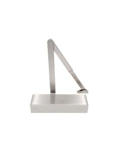 VIER Electro Magnetic Door Closer, Hold Open/Swing Free, Fixed Size 6 c/w Matching Arm/Square Cover, Silver Enamel Finish