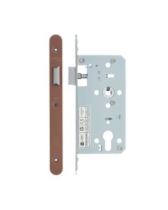 Vier VDL0055-L-R-PVDBZ Din Latch - Backset 55mm - 2 Pc Forend - Radius - PVDBZ- Satin Bronze Effect