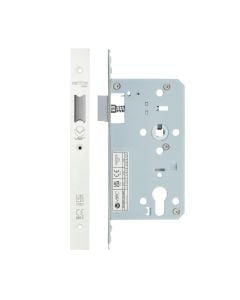 Vier VDL0060-L-PCW Din Latch - Backset 60mm - 2 Pc Forend - Square - PCW - Powder Coated White