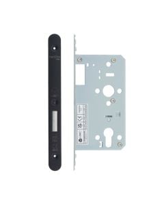 Vier VDL0060-R-PCB Din Euro Deadlock- Backset 60mm - 2 Pc Forend - Radius - PCB - Powder Coated Black