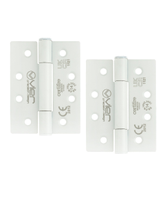 Vier VHC243-PCW Grade 14 Concealed Bearing Hinge Square - 102 x 76 x 3mm - Powder Coated White