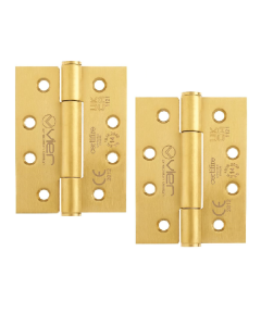 Vier VHC243-PVDSB Grade 14 Concealed Bearing Hinge Square - 102 x 76 x 3mm - PVD Satin Brass