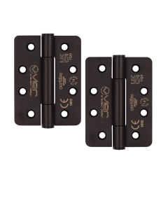 Vier VHC243R-PCB Grade 14 Concealed Bearing Hinge Radius - 102 x 76 x 3mm - Powder Coated Black