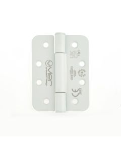 VIER VHC243R-PCW Grade 14 Concealed Bearing Hinge Radius - 102 x 76 x 3mm - Powder Coated White