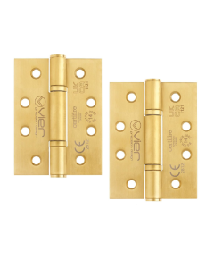 Vier VHP243-PVDSB Grade 14 Low Maintenance Fire Door Hinge Square - 102 x 76 x 3.4mm - PVD Satin Brass