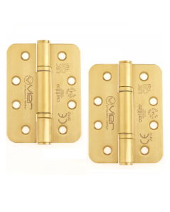 Vier VHP243R-PVDSB Grade 14 Low Maintenance Fire Door Hinge Radius - 102 x 76 x 3.4mm - PVD Satin Brass