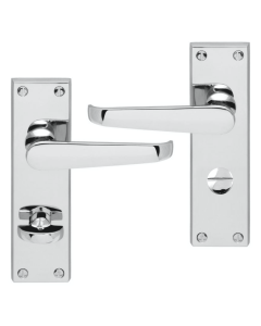IRONZONE Victorian Straight Lever on Bathroom Profile Backplate - Polished Chrome