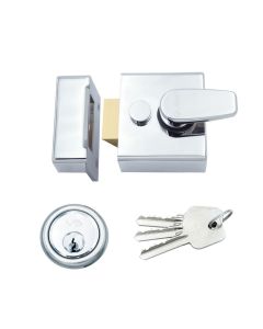 Vier ZNL40CP Narrow Nightlatch - 40mm c/w 5 Pin Cylinder Polished Chrome