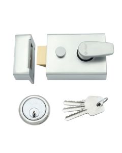 Vier ZNL60SC Broad Nightlatch - 60mm c/w 5 Pin Cylinder Satin Chrome