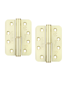 Zoo Hardware VSLHR43REB Grade 11 Lift Off Hinge Steel - Radius - Brass - 102 x 76 x 3mm - Right Hand Electro Brass