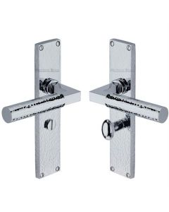 Heritage Brass Bauhaus Hammered Bathroom Set on 200mm Plate PC Polished Chrome VTH4330-PC