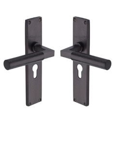 Heritage Brass Bauhaus Hammered Euro Profile on 200mm Plate MB Matt Bronze VTH4348-MB