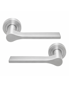 Manital Vela Door Handle on Round Rose - Satin Chrome