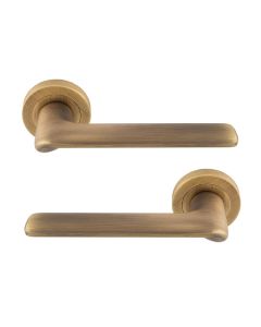 Manital Vortex Door Handle on Rose - Antique Brass
