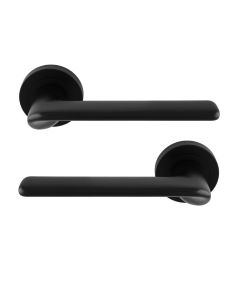 Manital Vortex Door Handle on Rose - Matt Black