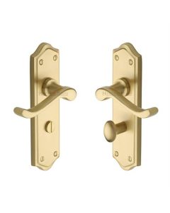 Heritage Brass W4220-SB Door Handle for Bathroom Buckingham Design Satin Brass finish