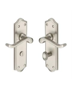 Heritage Brass W4220-SN Door Handle for Bathroom Buckingham Design Satin Nickel finish