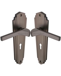 Heritage Brass WAL6500-MB Door Handle Lever Lock Waldorf Design Matt Bronze finish