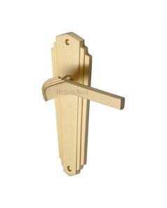 Heritage Brass WAL6510-SB Door Handle Lever Latch Waldorf Design Satin Brass finish
