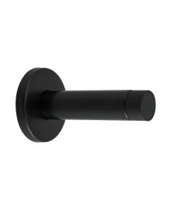 STEELWORKS WDS090MB Projection Skirting Door Stop On Rose 90mm Grade 304 - Matt Black