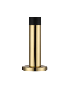 IRONZONE Projection Skirting Door Stop On Rose 70mm - Polished Brass