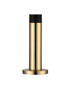 IRONZONE Projection Skirting Door Stop On Rose 80mm - Polished Brass