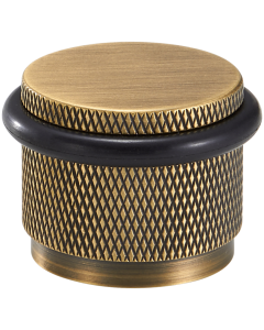 Acre & Clutton Westbrook Knurled Solid Brass Floor Door Stop 35mm Antique Brass