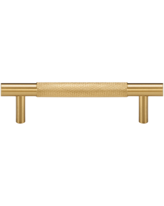 Acre & Clutton Westbrook Knurled Solid Brass Cabinet Handle, 128mm Center-to-Center, 165mm Overall, Satin Brass