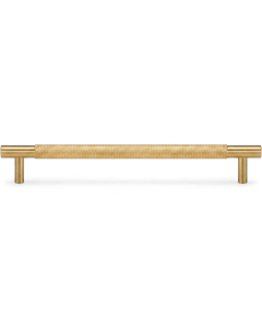 Acre & Clutton Westbrook Knurled Solid Brass Cabinet Handle, 192mm Center-to-Center, 240mm Overall, Satin Brass