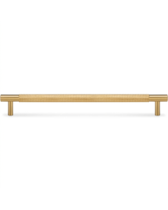 Acre & Clutton Westbrook Knurled Solid Brass Cabinet Handle, 224mm Center-to-Center, 280mm Overall, Satin Brass
