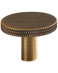 Acre & Clutton Westbrook Knurled Solid Brass Cabinet Knob 35mm Antique Brass